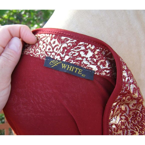 New Size M/8 maroon and gold stretchy tunic top - Picture 9 of 13